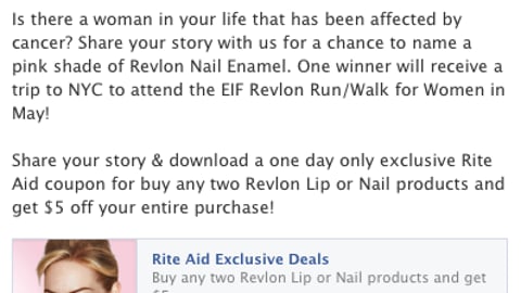 Rite Aid Revlon 'Your Story, Your Shade' Facebook Update